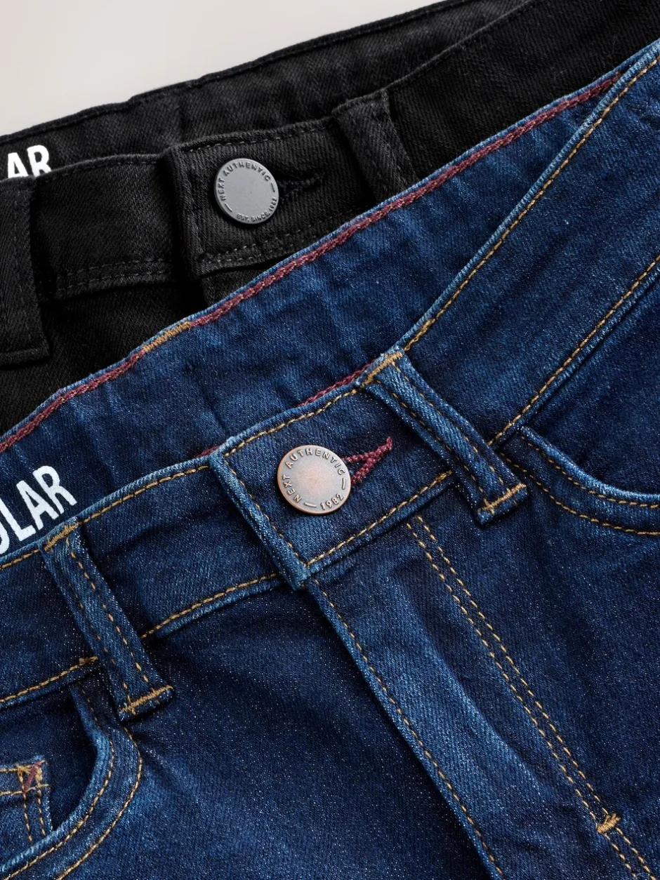 Next Denim bleu foncé/noir - Jean extensible, lot de 2 (3-17ans) Discount