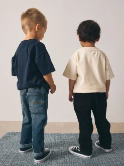 Next Denim bleu milieu/noir - 2 lot de Jean Coupe classique Extensible Confort (3mois -7ans) New