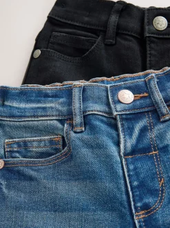 Next Denim bleu milieu/noir - 2 lot de Jean Coupe classique Extensible Confort (3mois -7ans) New
