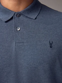Next - Ajustement régulier - Polo Manches courtes Pique Denim chiné Online