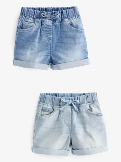 Next Denim Dark Wash (en) - Short à taille élastique (3mths-10yrs) Online