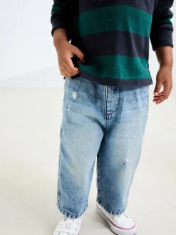 Next Denim effet vieilli bleu clair - Jeans à jambe large (3mths-7yrs) Hot