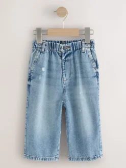 Next Denim effet vieilli bleu clair - Jeans à jambe large (3mths-7yrs) Hot