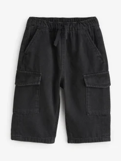 Next Denim noir - Ample Cargos à tirer 100% Cotton Jeans (3mths-7yrs) New