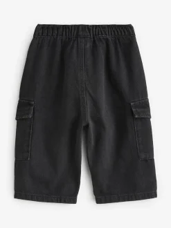 Next Denim noir - Ample Cargos à tirer 100% Cotton Jeans (3mths-7yrs) New