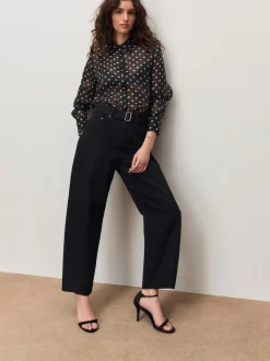 Next Denim noir - Jean barrel ceinturé Sale