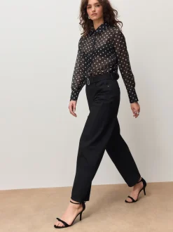 Next Denim noir - Jean barrel ceinturé Sale