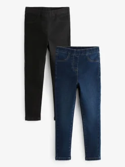 Next Denim noir/foncé - Lot de 2 jeggings à taille élastiquée (3-16ans) Online