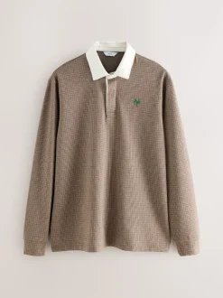 Next - Maillot de rugby Dent de chiot brun fauve Clearance