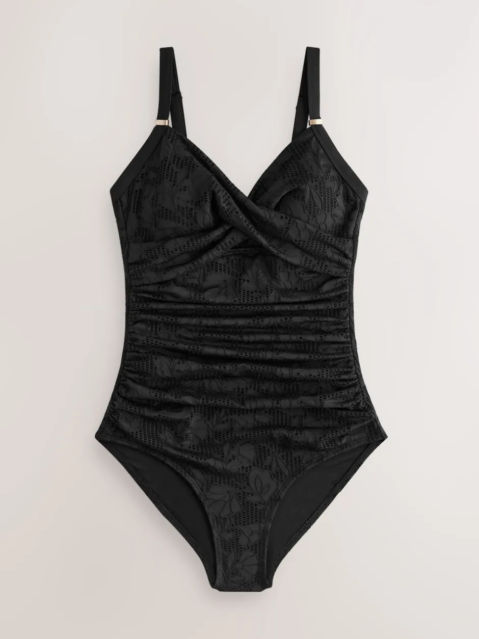 Next - Maillot de bain moulant avec contrôle du ventre Dentelle noire Online
