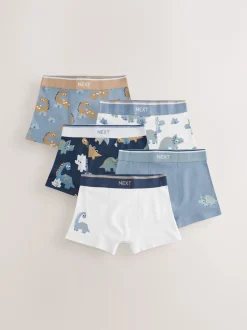 Next Dino bleu/marron - Lot de 5 boxers (1.5-12ans) Discount