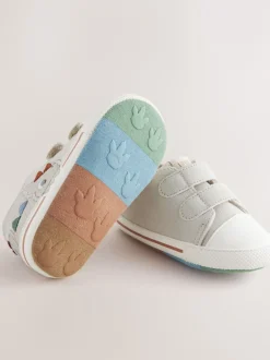 Next Dino gris - Baskets BÉBÉ à Fermeture par contact (0-2mois) Hot