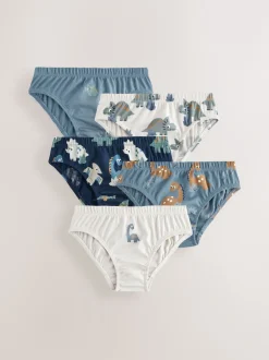 Next Dinosaure bleu - 100% Coton Imprimé Caleçons 5 Pack (1.5-10ans) New