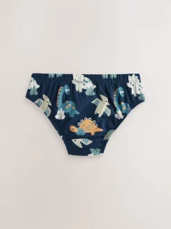 Next Dinosaure bleu - 100% Coton Imprimé Caleçons 5 Pack (1.5-10ans) New