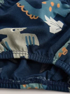 Next Dinosaure bleu - 100% Coton Imprimé Caleçons 5 Pack (1.5-10ans) New