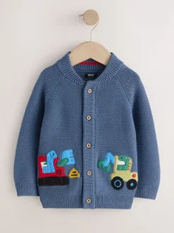 Next - Character Cardigan (3mths-7yrs) Dinosaure bleu Outlet