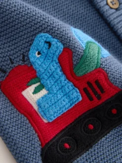 Next - Character Cardigan (3mths-7yrs) Dinosaure bleu Outlet