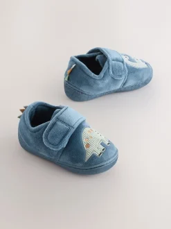 Next - Chaussons Cupsole doublés chauds Dinosaure bleu Clearance
