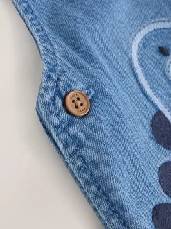 Next Dinosaure bleu - Ensemble salopette et body en jean bébé (0 mois-2 ans) Clearance