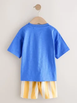 Next Dinosaure bleu - Ensemble T-shirt et short Manches courtes (3mths-7yrs) Hot