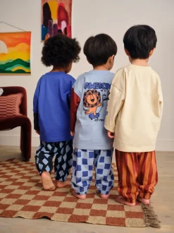 Next Dinosaure bleu/brun - Lot de 3 pyjamas oversize (9mois-10ans) Best