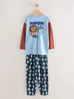 Next Dinosaure bleu/brun - Lot de 3 pyjamas oversize (9mois-10ans) Best