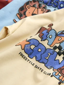 Next Dinosaure bleu/brun - Lot de 3 pyjamas oversize (9mois-10ans) Best