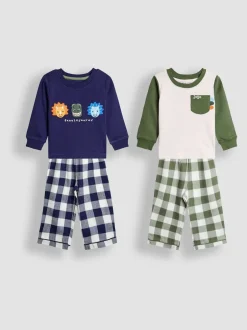 Jojo Maman Bébé Dinosaure de marine personnage - Lot de 2 pyjamas Mix And Match Clearance