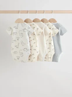 Next Dinosaure gris - Bodys pour bébés Manches courtes 5 Pack Outlet