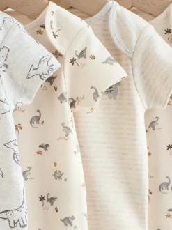 Next Dinosaure gris - Bodys pour bébés Manches courtes 5 Pack Outlet
