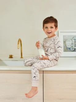 Next - Lot de 3 pyjamas Snuggle (9mois-10ans) Dinosaure neutre/noir Online