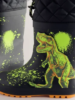Next Dinosaure noir - Bottes en caoutchouc fourrées Sale