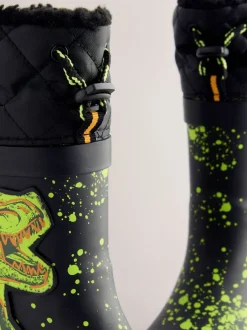 Next Dinosaure noir - Bottes en caoutchouc fourrées Sale