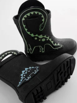 Next - Bottes de pluie à poignée Dinosaure noir à couleur changeante Sale