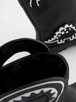 Next - Bottes de pluie à poignée Dinosaure noir à couleur changeante Sale