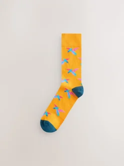 Next - Paquet de chaussettes à motifs 8 Dinosaure rouge vif/bleu/Orange Sale