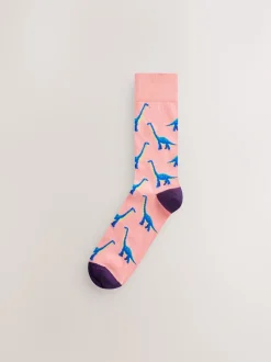 Next - Paquet de chaussettes à motifs 8 Dinosaure rouge vif/bleu/Orange Sale