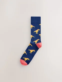 Next - Paquet de chaussettes à motifs 8 Dinosaure rouge vif/bleu/Orange Sale