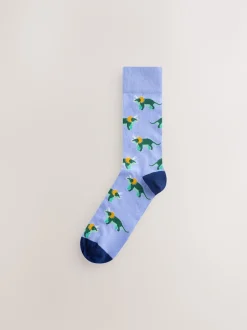 Next - Paquet de chaussettes à motifs 8 Dinosaure rouge vif/bleu/Orange Sale