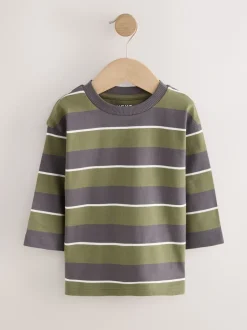 Next - Lot de 3 t-shirts imprimés graphiques à manches longues (3mois-7ans) Dinosaure vert Sale