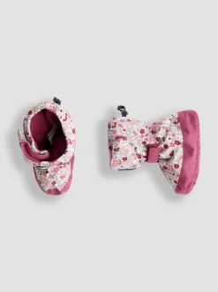 Jojo Maman Bébé Ditsy rose - Chaussons doublés en polaire Discount