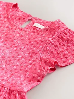 Next Ditsy rose - Robe Effet froissé à manches d’ange (3-16ans) New