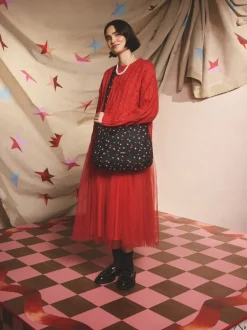 Cath Kidston Ditsy étoile pliable Noir - Sac à bandoulière à bandoulière New