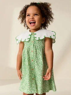 Next Ditsy vert - Robe d’été à col (3mois à7ans) Sale