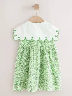 Next Ditsy vert - Robe d’été à col (3mois à7ans) Sale