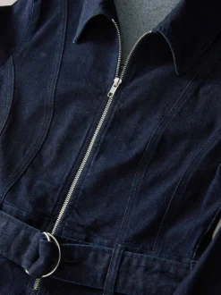 Next Délavage bleu - Combinaison en Denim ceinturée à Jambe large Best