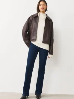 Next Délavage bleu - Jean bootcut Extensible taille Milieu Sale