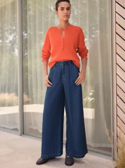 Next Délavage bleu - Jean large N. Premium Palazzo New