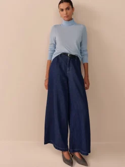 Next Délavage bleu - Jean large N. Premium Palazzo New