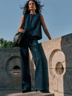 Next Délavage bleu - Jean large orné